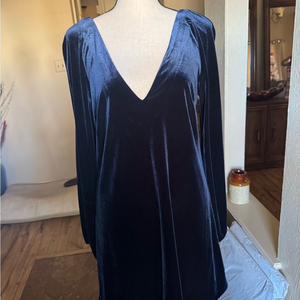 Velvet Deep V-Neck Free People Dress